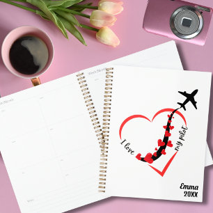 I love My Pilot Heart, Cute Aviation, Monogrammed Planner
