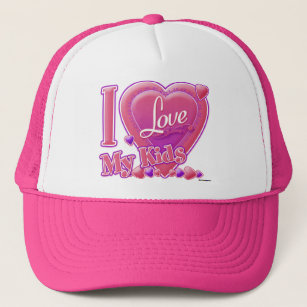 I Love My pink/purple - heart Trucker Hat
