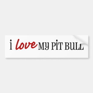 I Love My Pit Bull Bumper Sticker