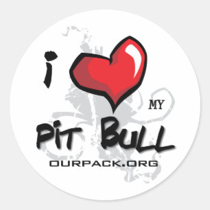 I Love My Pit Bull! Classic Round Sticker