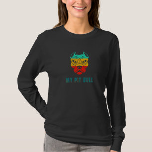 I Love My Pit Bull Dog Dad Mum Vintage Pitbull Fac T-Shirt