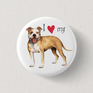 I Love my Pit Bull Terrier 3 Cm Round Badge