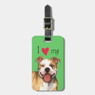I Love my Pit Bull Terrier Luggage Tag