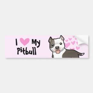 I Love My Pitbull / American Staffordshire Terrier Bumper Sticker