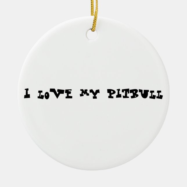 I love my pitbull ceramic tree decoration (Front)