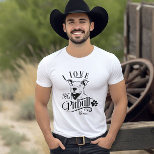 I Love My Pitbull Customizable T-Shirt