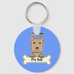 I Love My Pitbull Key Ring