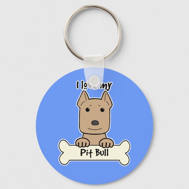 I Love My Pitbull Key Ring (Front)