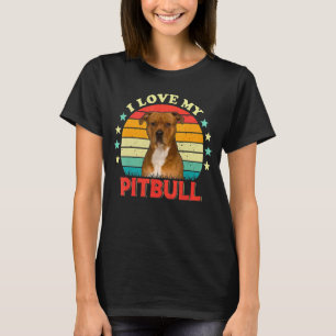 I Love My Pitbull Men Women Love Pit bull Colourfu T-Shirt