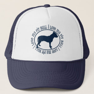 I Love My Pitbull Trucker Hat