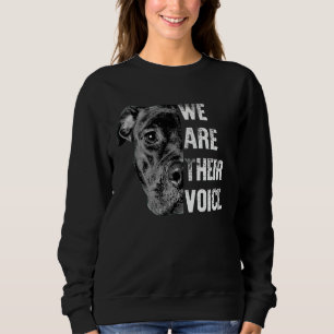 I Love My Pitbull We re Their Voice Black Pitbull Sweatshirt