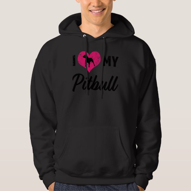 I Love My Pitbull Womens Relaxed Fit Hoodie (Front)