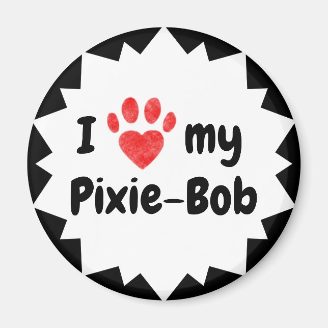 I Love My Pixie-Bob Cat Magnet (Front)