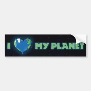 I love my planet bumper sticker