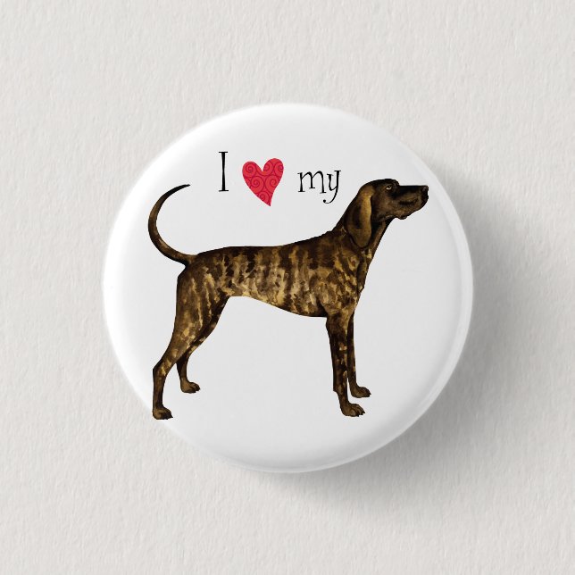 I Love my Plott Hound 3 Cm Round Badge (Front)