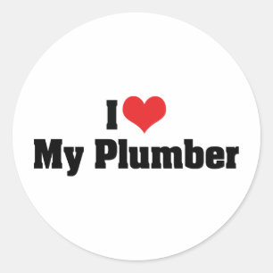 I Love My Plumber Classic Round Sticker
