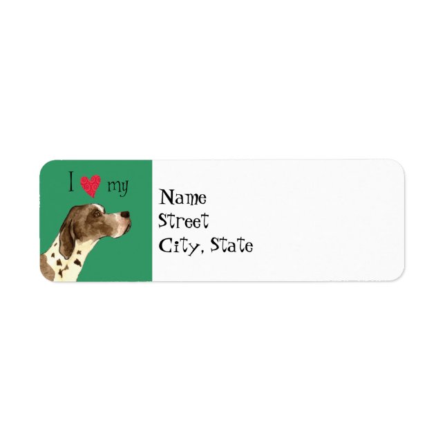I Love my Pointer Return Address Label (Front)