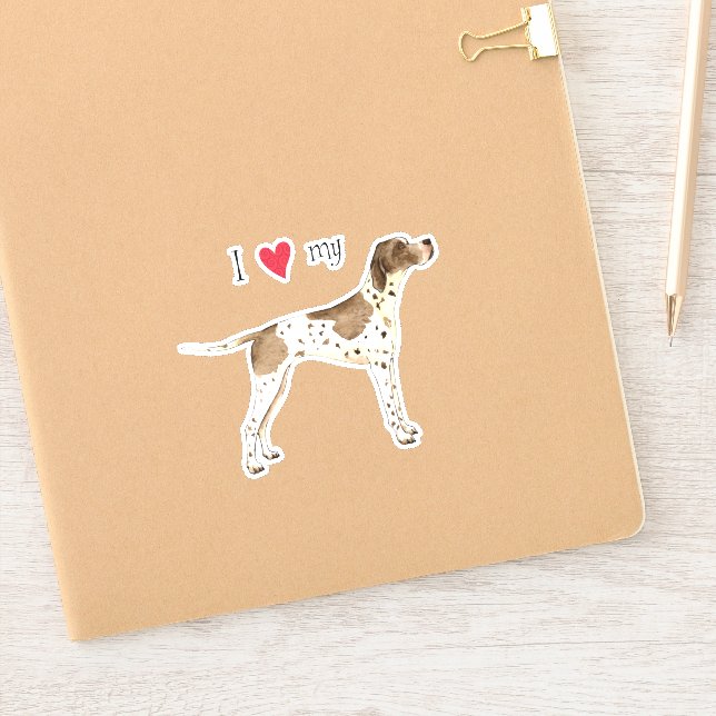 I Love my Pointer Vinyl Sticker (Notebook)