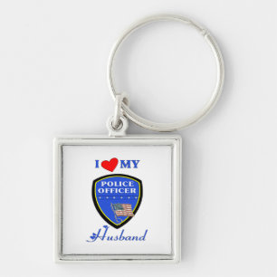 I Love My Police Husband Key Ring
