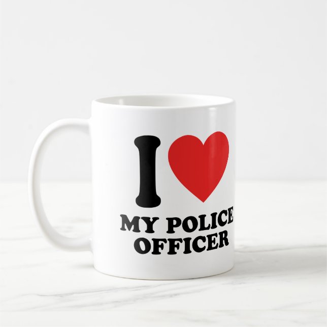 I Love My Police Officer Coffee Mug (Left)