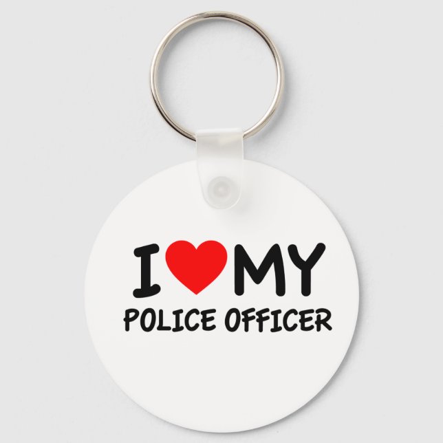 I love my Police Officer Key Ring (Front)