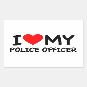 I love my Police Officer Rectangular Sticker
