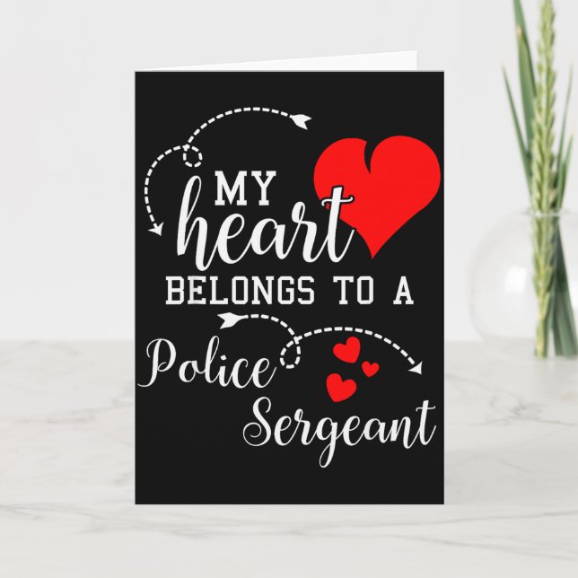 I Love My Police Sergeant Husband Wife Gifts Valen Card (Front)
