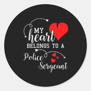 I Love My Police Sergeant Husband Wife Gifts Valen Classic Round Sticker