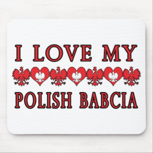 I Love My Polish Babcia Mouse Pad