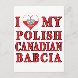 I Love My Polish Canadian Babcia Postcard