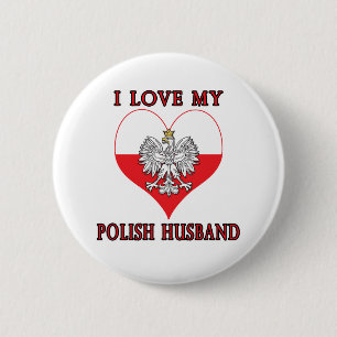 I Love My Polish Husband 6 Cm Round Badge