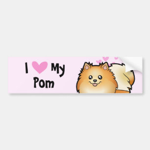I Love My Pomeranian Bumper Sticker