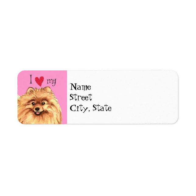 I Love my Pomeranian Return Address Label (Front)