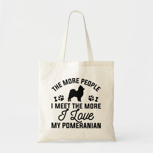 I Love My Pomeranian Tote Bag (Front)