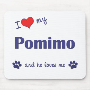 I Love My Pomimo (Male Dog) Mouse Pad