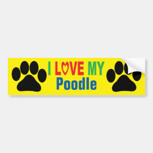 I Love My Poodle Bumper Sticker