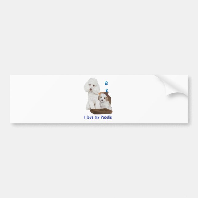 I love my Poodle Bumper Sticker (Front)