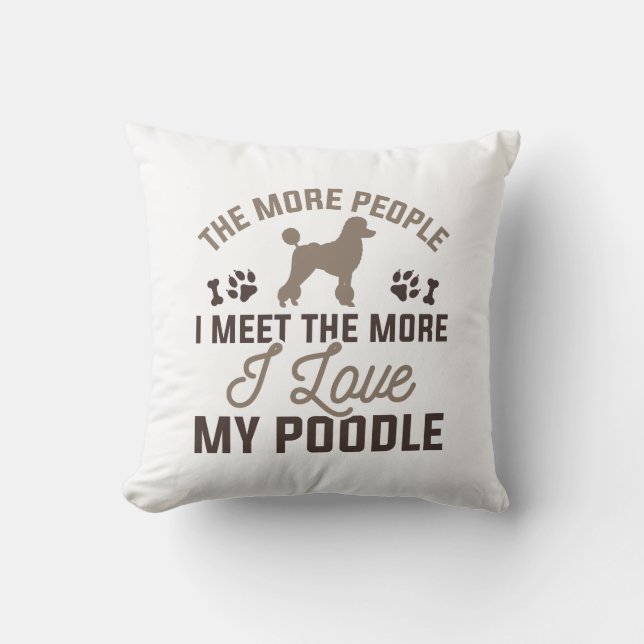I Love My Poodle Cushion (Front)
