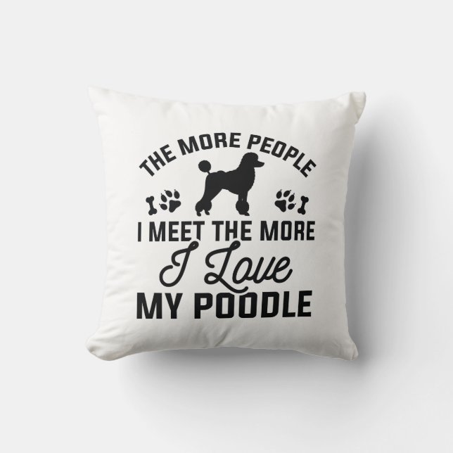 I Love My Poodle Cushion (Front)
