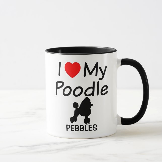 I Love My Poodle Dog Mug (Right)