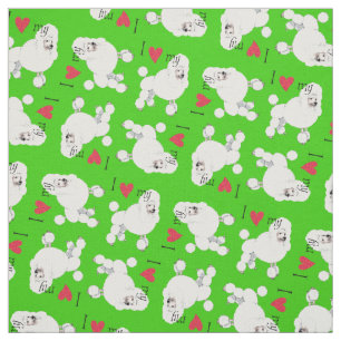 I Love my Poodle Fabric