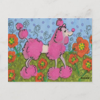 I love my poodle postcard