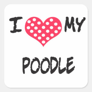 I love my Poodle Square Sticker