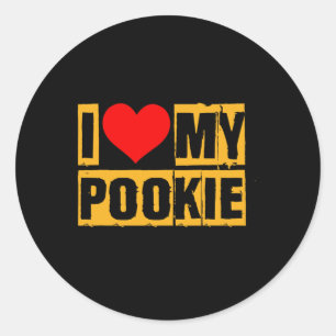 I Love My Pookie Valentine Romantic Couple Outfit Classic Round Sticker