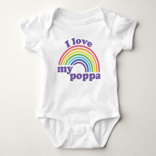 I Love My Poppa - Cute Rainbow  Baby Bodysuit