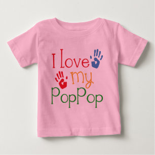 I Love My PopPop (Handprints) Baby T-Shirt