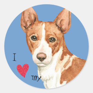I Love my Portuguese Podengo Classic Round Sticker