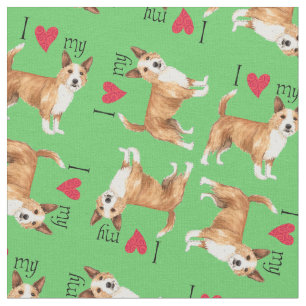 I Love my Portuguese Podengo Pequeno Fabric