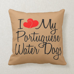 I Love My Portuguese Water Dogs Cushion