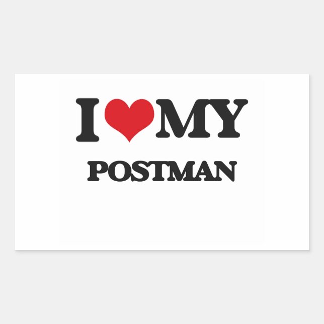 I love my Postman Rectangular Sticker (Front)